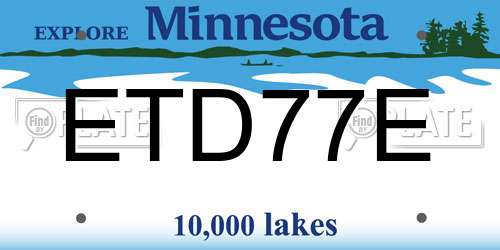 ETD77E Minnesota License Plate