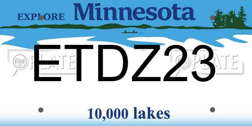 ETDZ23 Minnesota License Plate