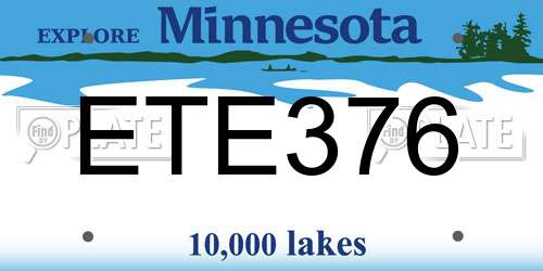 ETE376 Minnesota License Plate