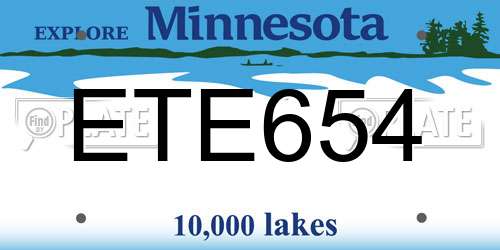ETE654 Minnesota License Plate
