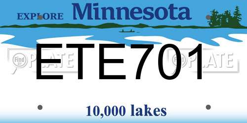 ETE701 Minnesota License Plate