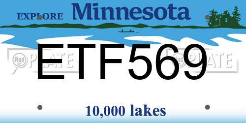 ETF569 Minnesota License Plate