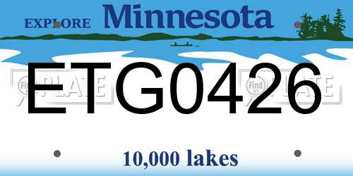 ETG0426 Minnesota License Plate