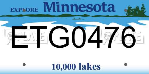 ETG0476 Minnesota License Plate