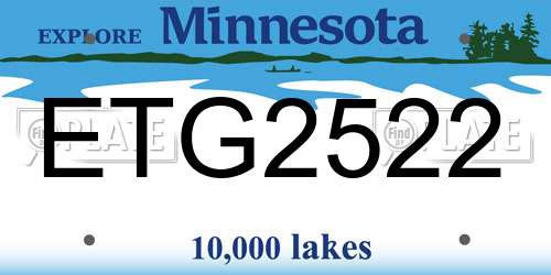 ETG2522 Minnesota License Plate