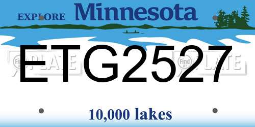 ETG2527 Minnesota License Plate