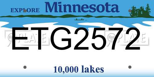 ETG2572 Minnesota License Plate
