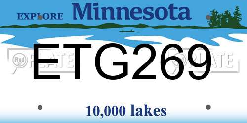 ETG269 Minnesota License Plate
