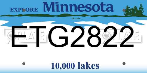 ETG2822 Minnesota License Plate