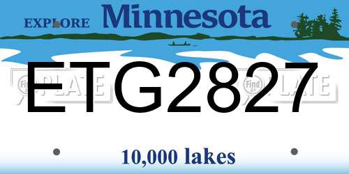 ETG2827 Minnesota License Plate