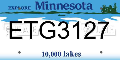 ETG3127 Minnesota License Plate