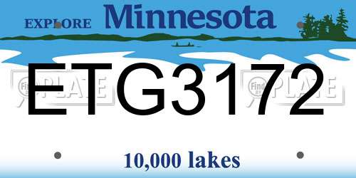 ETG3172 Minnesota License Plate
