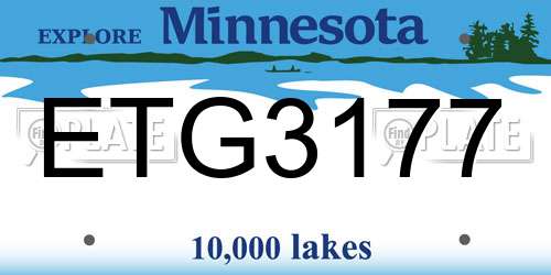 ETG3177 Minnesota License Plate