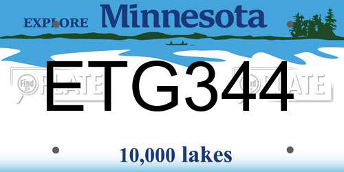 ETG344 Minnesota License Plate