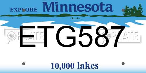 ETG587 Minnesota License Plate