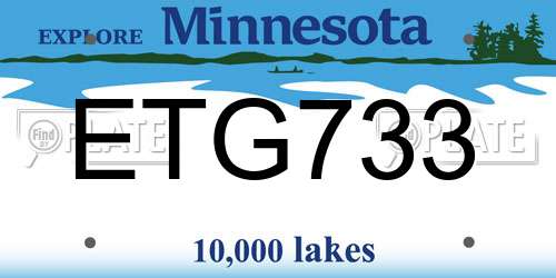 ETG733 Minnesota License Plate