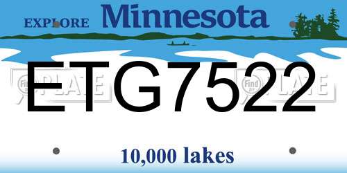ETG7522 Minnesota License Plate