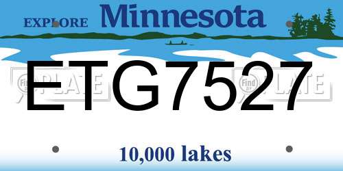 ETG7527 Minnesota License Plate