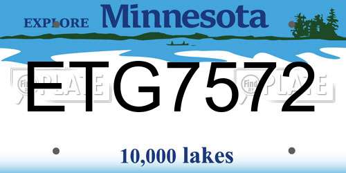 ETG7572 Minnesota License Plate