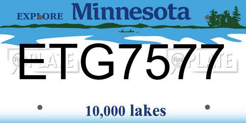 ETG7577 Minnesota License Plate