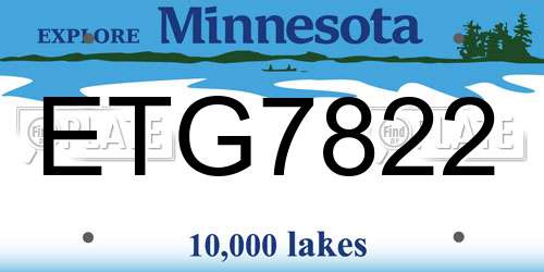 ETG7822 Minnesota License Plate
