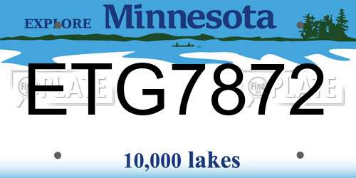 ETG7872 Minnesota License Plate