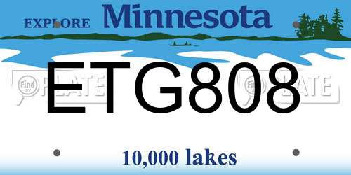 ETG808 Minnesota License Plate