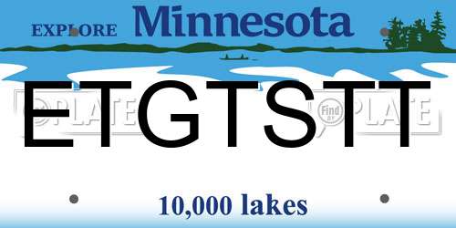 ETGTSTT Minnesota License Plate
