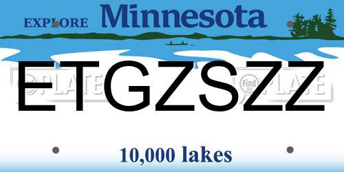 ETGZSZZ Minnesota License Plate