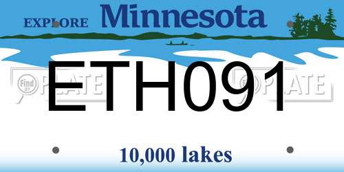 ETH091 Minnesota License Plate