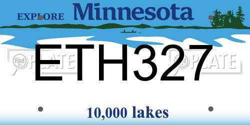 ETH327 Minnesota License Plate