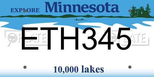 ETH345 Minnesota License Plate