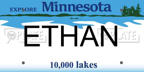 ETHAN Minnesota License Plate