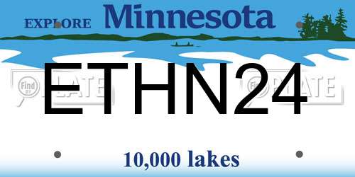 ETHN24 Minnesota License Plate