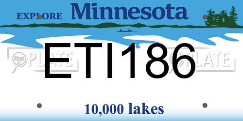 ETI186 Minnesota License Plate