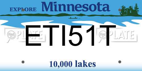 ETI51T Minnesota License Plate