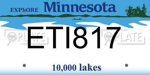ETI817 Minnesota License Plate