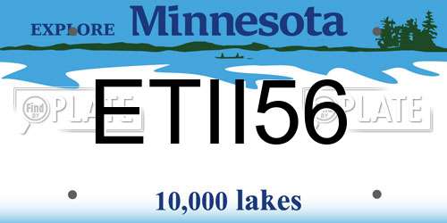 ETII56 Minnesota License Plate