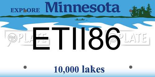 ETII86 Minnesota License Plate
