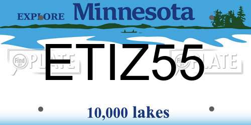 ETIZ55 Minnesota License Plate