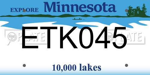 ETK045 Minnesota License Plate