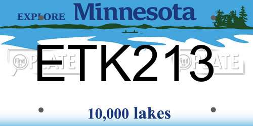 ETK213 Minnesota License Plate
