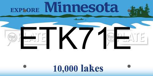 ETK71E Minnesota License Plate