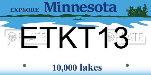 ETKT13 Minnesota License Plate
