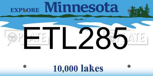 ETL285 Minnesota License Plate