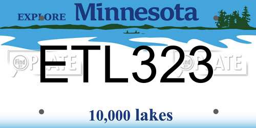 ETL323 Minnesota License Plate