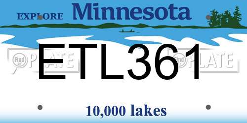 ETL361 Minnesota License Plate
