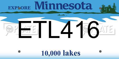 ETL416 Minnesota License Plate