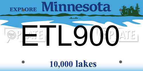 ETL900 Minnesota License Plate
