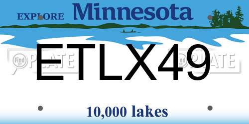ETLX49 Minnesota License Plate